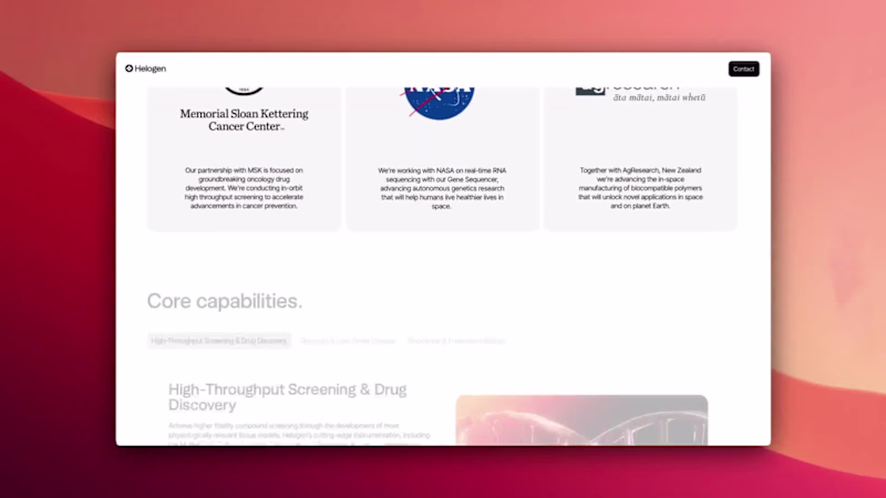 Helogen — Space biology website designed and built by Tanish Mittal
